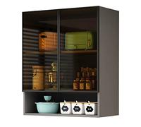 Gabinete de medicinas Barhroom, estantería Flotante montada en la Pared, gabinete de Pared de Cocina, Estante de exhibición de Vidrio Templado, gabinetes de Almacenamiento de Garaje o lavandería (One