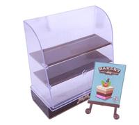 Gabinete de panadería en miniatura, caja de panadería en miniatura, interruptor de rosquillas de postre para casa de muñecas, realistas de alimentos, confitería, accesorio para fiesta de cocina