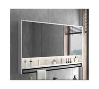 Gabinete de pared de baño blanco con espejo, 90 cm, botiquín para artículos de tocador y medicamentos, elegante solución de almacenamiento con estantes, diseño que ahorra espacio para baños modernos