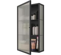 Gabinete de pared de baño, botiquín de metal con puerta de cristal, armario de almacenamiento de vidrio de una sola puerta, gabinete de almacenamiento de cocina, baño, para sala de estar, armario de