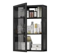 gabinete de Pared Estante De Condimentos Montado En La Pared De La Cocina Armario Lateral del Tocador del Dormitorio Estante De Almacenamiento Multicapa para El Hogar con Puerta Mueble De Baño
