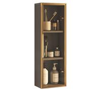 Gabinete de pared estrecho de 3 niveles con puertas para espacios pequeños, baño, botiquín, cocina, armario montado en la pared, armario de almacenamiento de cosméticos (color: B, tamaño: 25 x 14 x 75