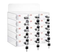 Gabinete de pared para teléfono celular, 60 compartimentos con cerradura segura y llaves, perfecto para la gestión del aula y la nización escolar, incluye 15 ranuras