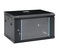 Gabinete de red de pared 6U 19 IP20 600 x 450 x 375 mm, color negro
