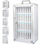 Gabinete de seguridad móvil - Caja fuerte de metal con cerradura de 24 compartimentos para salas de examen, aulas y fábricas, solución de almacenamiento seguro con ranuras numeradas