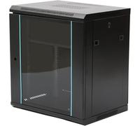 Gabinete de Servidor de Montaje de Pared de 12u 450 mm de Profundidad de 19 "Rack de 19" - Elevo de Datos ventilados de Acero en frío y Vidrio de Vidrio Templado de Servicio Pesado con
