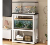 Gabinete de Soporte para Acuario de Alta Resistencia - Estante Ajustable Grande para Tanques de Peces, Reptiles, Tortugas y viveros - Diseño Robusto de Mediados de Siglo - Estante p