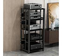 Gabinete de Soporte para Medios AV,Rack de Audio con estantes Ajustables,Rack de Audio de Piso con Ruedas para componentes estéreo,admite CD,Reproductores de DVD,Consolas de Juegos(B3,5th Floor)