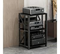 Gabinete de Soporte para Medios AV,Rack de Audio con estantes Ajustables,Rack de Audio de Piso con Ruedas para componentes estéreo,admite CD,Reproductores de DVD,Consolas de Juegos(B2,3rd Floor)