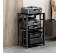 Gabinete de Soporte para Medios AV,Rack de Audio con estantes Ajustables,Rack de Audio de Piso con Ruedas para componentes estéreo,admite CD,Reproductores de DVD,Consolas de Juegos(B3,3rd Floor)