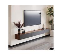 Gabinete de TV flotante Consola de TV de pared plegable moderna Entertainment Center, mueble de TV flotante estrecho con 2 cajones para sala de estar Estante de TV para pared (Gris,150x24x20cm)