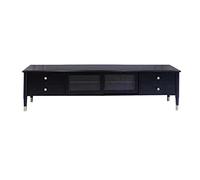Gabinete de TV retro negro para sala de estar, armario lateral simple audiovisual