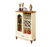 Gabinete de vino de madera con rejilla cuadrada de almacenamiento, pequeño gabinete multiusos para bar de vinos para el hogar, estante de panadería y aparador