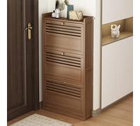 Gabinete de Zapatos de bambú con cajones desplegables y Puertas de 2/3 - Catadrino de Zapatos Que Salva Espacio para la Entrada, Dormitorio, Sala de Estar - Solución de Almacenamiento Independiente