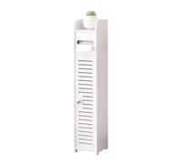 Gabinete delgado impermeable independiente para baño y cocina, armario de despensa para papel higiénico, champú, ideal para oficina y salones de belleza (blanco, 15 x 17 x 80 cm)