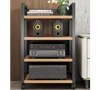 Gabinete estéreo ajustable de pie - Soporte de componentes AV rodante de varios niveles para Hi-Fi, reproductor de CD y almacenamiento multimedia