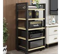 Gabinete estéreo ajustable de pie - Soporte de componentes AV rodante de varios niveles para Hi-Fi, reproductor de CD y almacenamiento multimedia