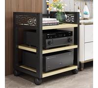 Gabinete estéreo de varios niveles - Soporte de medios ajustable para componentes AV, estante de pie HiFi para reproductor de CD, ideal para sistemas de cine en casa y entretenimiento