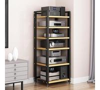 Gabinete Estéreo, Soporte de Audio, Soporte for Medios con Ruedas, Muebles HiFi for TV de Esquina, Reproductor de CD, Consola de Videojuegos con Estante Ajustable for el Hogar, la Oficina y el Cine