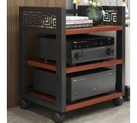 Gabinete estéreo - Soporte multimedia de componentes AV de varios niveles, torre de audio rodante ajustable, estante de audio HiFi de 4 niveles para reproductores de CD y almacenamiento multimedia