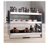 Gabinete extraíble de 3 niveles para armarios de cocina, estante para especias que ahorra espacio, con armario de 500 mm de ancho, fácil acceso y nización para artículos esenciales de cocina