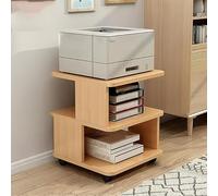 Gabinete for Impresora con Bordes Redondeados Lisos de Almacenamiento, Material de Panel Base de Madera fácil de Limpiar, Adecuado for Oficina en casa(Natural Wood)