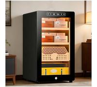 Gabinete Humidificador De Cigarros Eléctrico Inteligente De 45 Litros Capacidad For 250 Cigarros Sistema De Enfriamiento Silencioso Luz Interior LED, 12-22 °C Y Control De Clima 60-80%(Black-1)