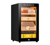 Gabinete Humidificador De Cigarros Eléctrico Inteligente De 45 Litros Capacidad For 250 Cigarros Sistema De Enfriamiento Silencioso Luz Interior LED, 12-22 °C Y Control De Clima 60-80%(Black-3)