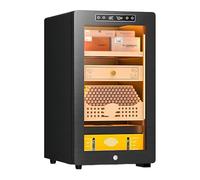 Gabinete Humidificador De Cigarros Eléctrico Inteligente De 45 Litros Capacidad For 250 Cigarros Sistema De Enfriamiento Silencioso Luz Interior LED, 12-22 °C Y Control De Clima 60-80%(Black-4)