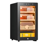 Gabinete Humidificador De Cigarros Eléctrico Inteligente De 45 Litros Capacidad For 250 Cigarros Sistema De Enfriamiento Silencioso Luz Interior LED, 12-22 °C Y Control De Clima 60-80%(Black-2)