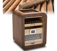 Gabinete Humidificador De Puros, Hecho De Madera De Cedro Natural Con Humidificador E Higrómetro For 110 Puros Adecuado For Uso Escritorio Estudios Oficinas Con Tragaluz(Withskylight)