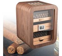 Gabinete humidor de puros, humidor eléctrico de puros de 110 unidades, refrigerador eléctrico de puros, humidor hidratante de puros, para padres, amigos y esposos(Brown,WithSunroof)