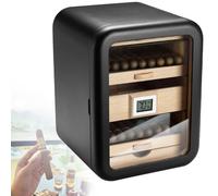 Gabinete humidor de puros, refrigerador eléctrico de puros, humidor hidratante de puros, para padres, amigos y esposos,humidor eléctrico de puros de 110 unidades(Black,WithoutSkylight)