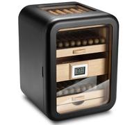 Gabinete humidor para puros Para 110 puros Caja de almacenamiento de madera de nogal Con tapa de vidrio Con cerradura De sobremesa de suelo(Humidor-2)