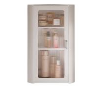 Gabinete magnético montado en la pared, solución de almacenamiento de esquina que ahorra espacio para baño y encima del inodoro, organizador funcional para espacios pequeños