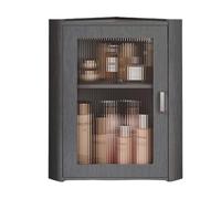 Gabinete magnético montado en la pared, solución de almacenamiento de esquina que ahorra espacio para baño y encima del inodoro, organizador funcional para espacios pequeños