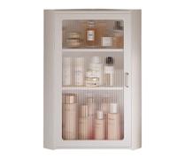 Gabinete magnético montado en la pared, solución de almacenamiento de esquina que ahorra espacio para baño y encima del inodoro, organizador funcional para espacios pequeños