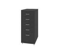 Gabinete metálico con ruedas de varios niveles para estudio y dormitorio, 41 x 28 x 69 cm, color negro