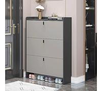 Gabinete Moderno de Zapatos Delgados con Puertas Ocultas: Organizador de náufrago Libre para la Entrada, Almacenamiento Estrecho con Cubo de propinas, Estante y cubero para una Elegante organización