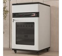 Gabinete Multimedia AV Resistente con Estantes Ajustables, Estante de Audio con Rueda, Soporte for TV, Gabinete Estéreo AV Media Tower con Cajón for Sala de Grabación(Wit,3-Tier)