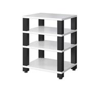 Gabinete multimedia, soporte de medios de comunicación estéreo, torre de audio, gabinete de almacenamiento de medios, soporte multimedia para oficina en casa y teatro (blanco, 78,5 cm)