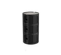 Gabinete nórdico moderno con cajones deslizante puerta y mesa redonda con estilo 2/3/4 Tier Nightstand Unidad de almacenamiento en negro para dormitorio (tamaño 32 * 58 cm)
