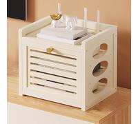 Gabinete oculto para enrutador con gestión de cables, elegante nizador de almacenamiento para módem, enrutador y accesorios, fácil montaje, ordena tu espacio