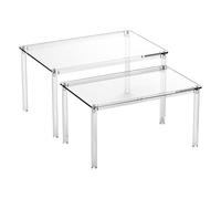 Gabinete Organizer - Acrílico 29,7 cm, Acrylic Shelf Riser, Stackable Design | Space Saving, Counter Storage Rack, Display Stand For Living Room, Coffee Station, Bathroom, Craft Room, Kitchen, Makeup