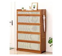 Gabinete para Zapatos Gabinete para Zapatos de ratán, gabinete de Almacenamiento Moderno con Organizador de Zapatos, Zapatero Independiente de bambú para Entrada, con Puertas abatibles, Dise