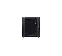 Gabinete rack independiente Lanberg FF01-6622-12B 22U 800kg negro puertas cristal/acero ventilación profesional