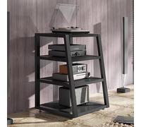 Gabinete Receptor Estéreo Mueble Equipo HiFi Soporte Multimedia, Soporte Abierto de Madera y Acero Estante de Audio, para Sala de Estar Estudio de Grabación(Black,82cm/32.3in)