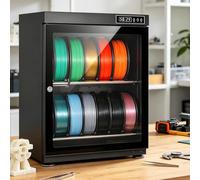 Gabinete Seco de Filamentos para Impresora 3D, Pantalla Táctil Inteligente y Control de Humedad 15%-60% RH, Caja Antihumedad para PLA PETG ABS TPU Nylon, Capacidad para 10-12/15-21 Rollos 70L