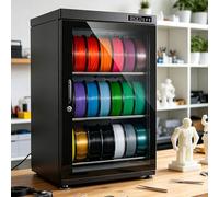 Gabinete Seco de Filamentos para Impresora 3D, Pantalla Táctil Inteligente y Control de Humedad 15%-60% RH, Caja Antihumedad para PLA PETG ABS TPU Nylon, Capacidad para 10-12/15-21 Rollos 115L