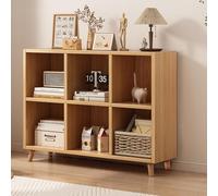 Gabinetes de almacenamiento abiertos, vitrina de rejilla para salas de estudio y bibliotecas, marrón claro, 36.2 x 11.8 x 29.5 pulgadas, solución de almacenamiento versátil para libros y decoración